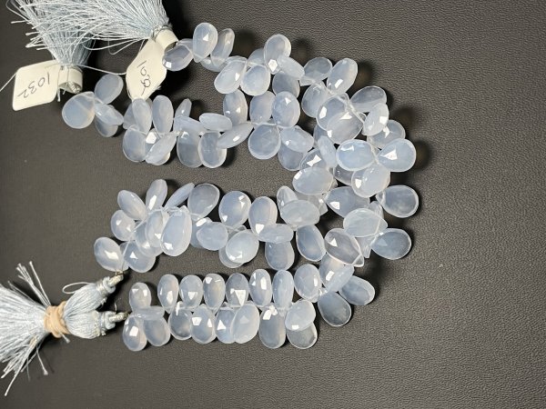 Blue Chalcedony Pear Faceted