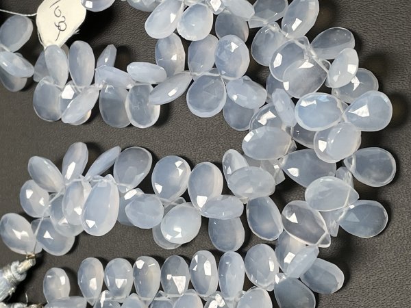 Blue Chalcedony Pear Faceted