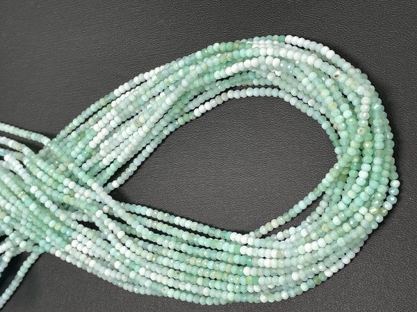 Shaded Green Opal Rondelle Faceted