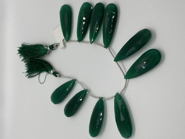 Green Onyx Long Pear Faceted