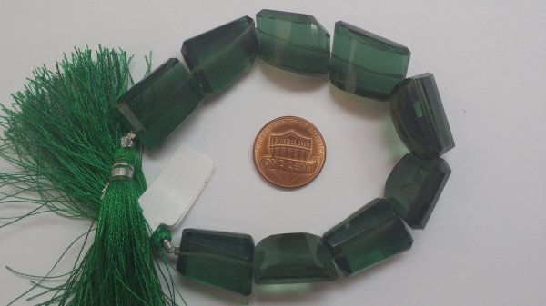 Green Hydro Quartz Nuggets Faceted