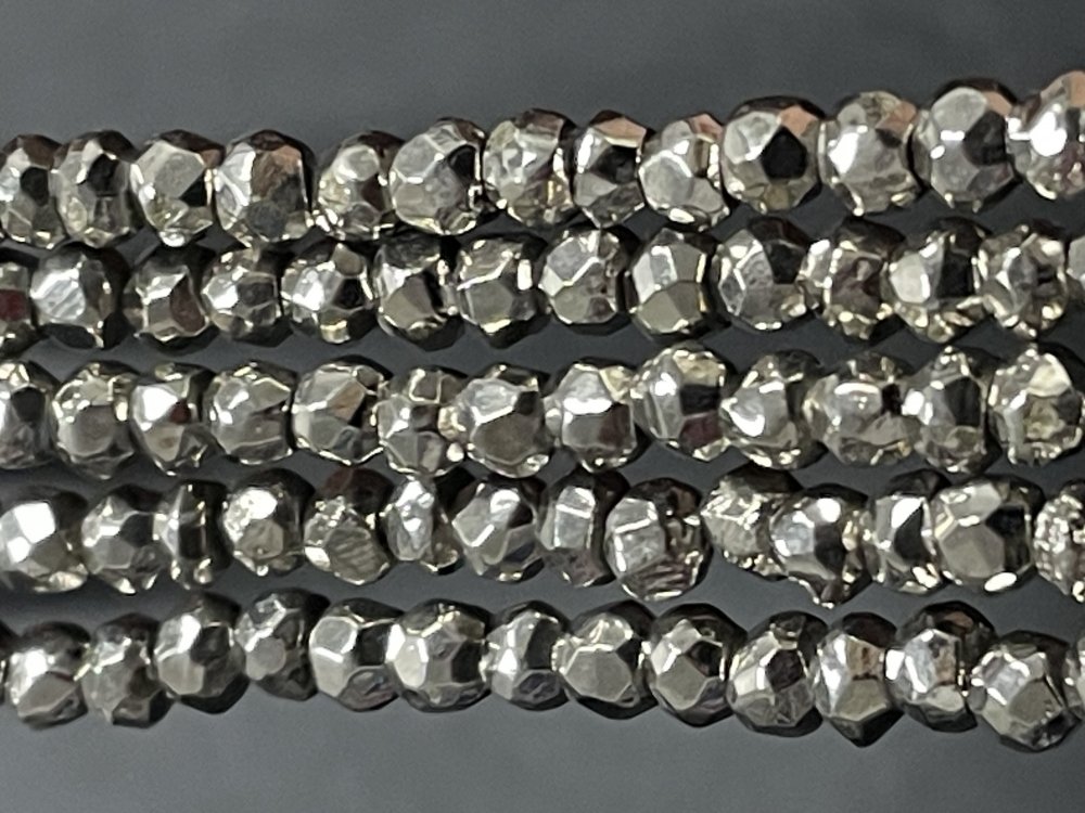 Silver Pyrite Rondelle Faceted