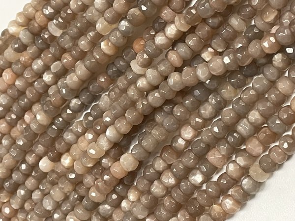 Chocolate Moonstone Rondelle Faceted