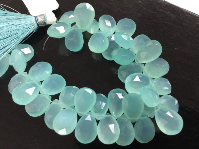 9x6 to 20x7mm Gem Blue Mexican Chalcedony Half Drilled Polished Teardr –  Columbia Gem House