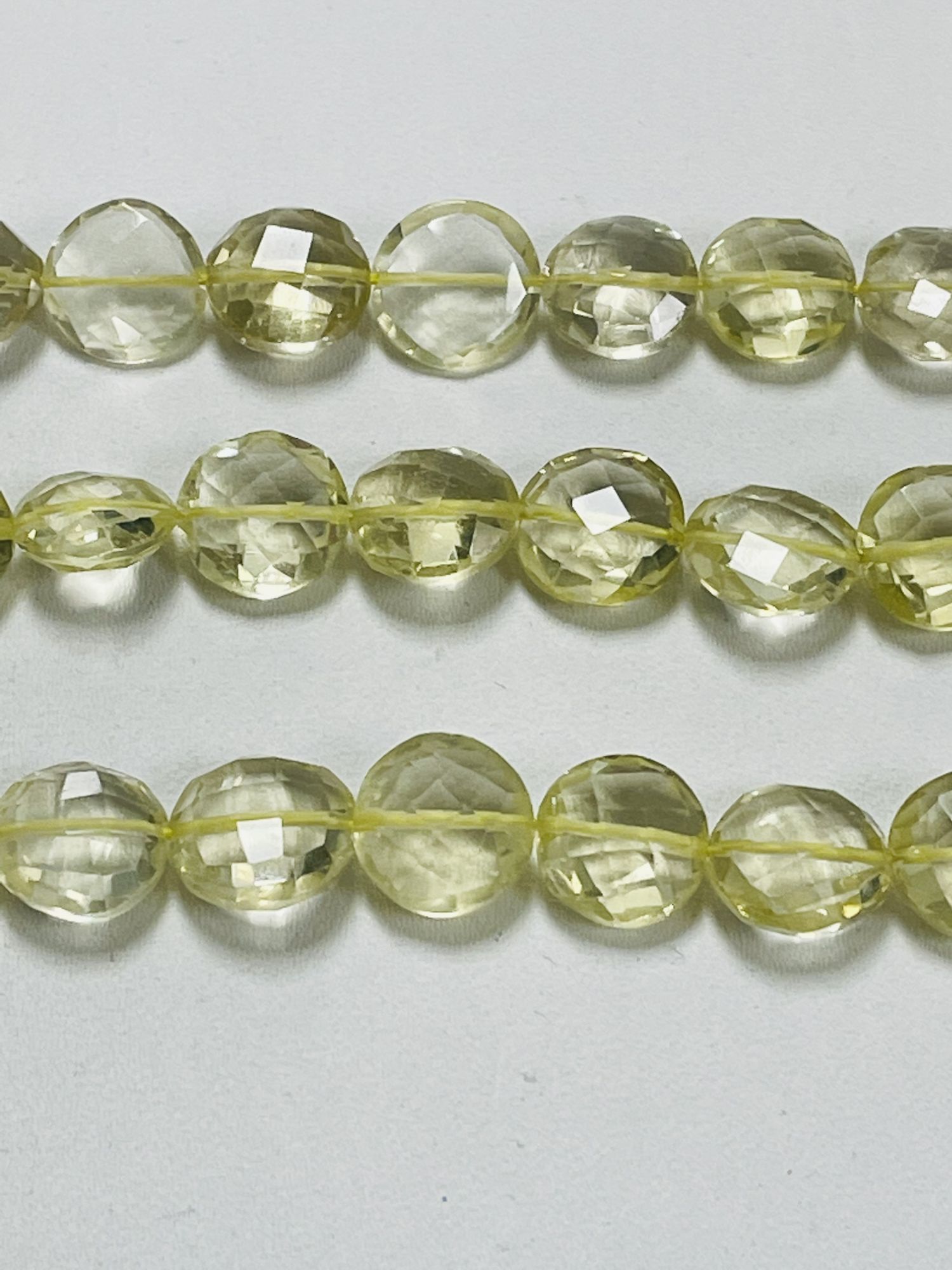 Lemon Quartz Coin Faceted