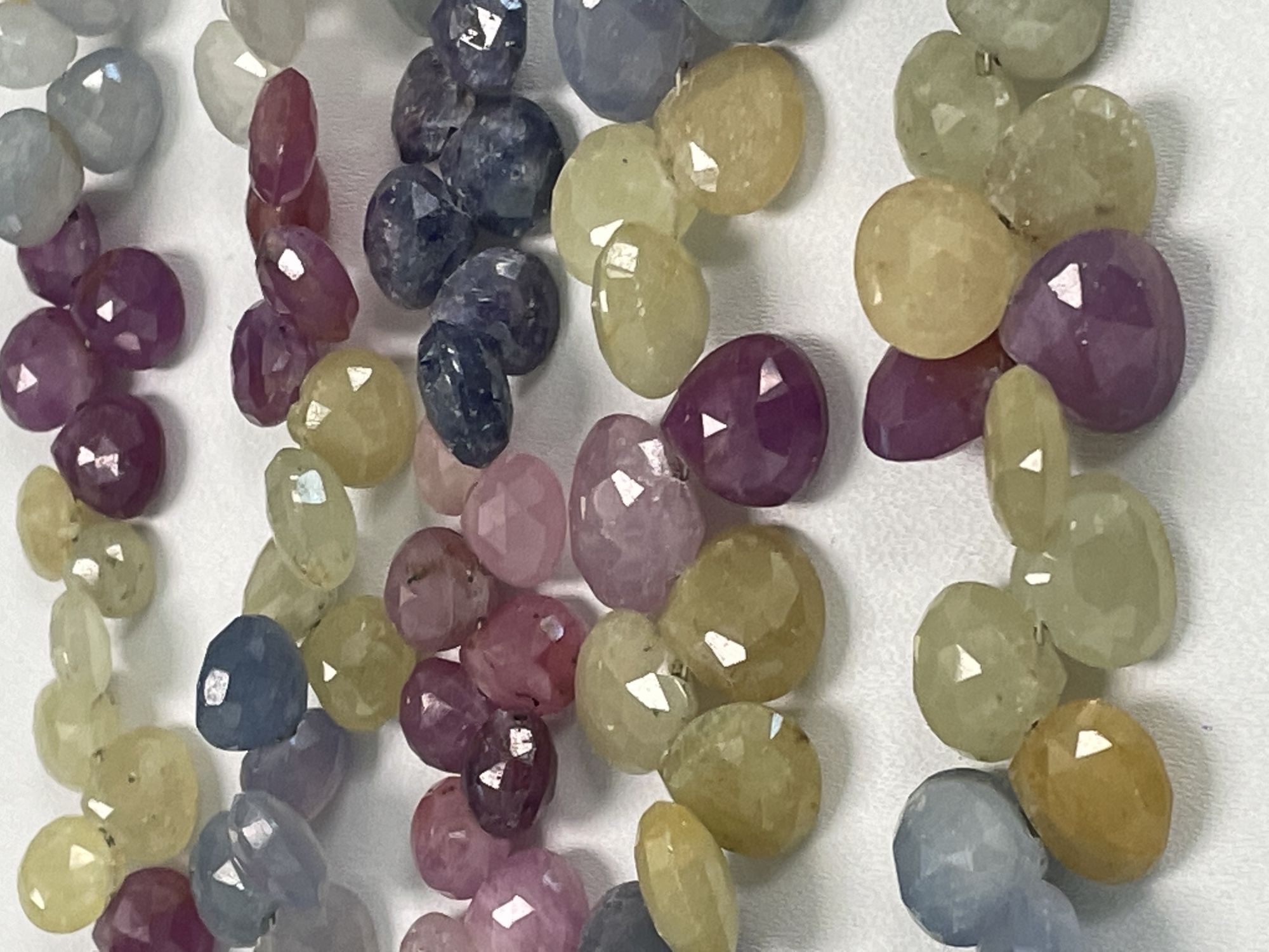 Multi Color Sapphire Heart Faceted