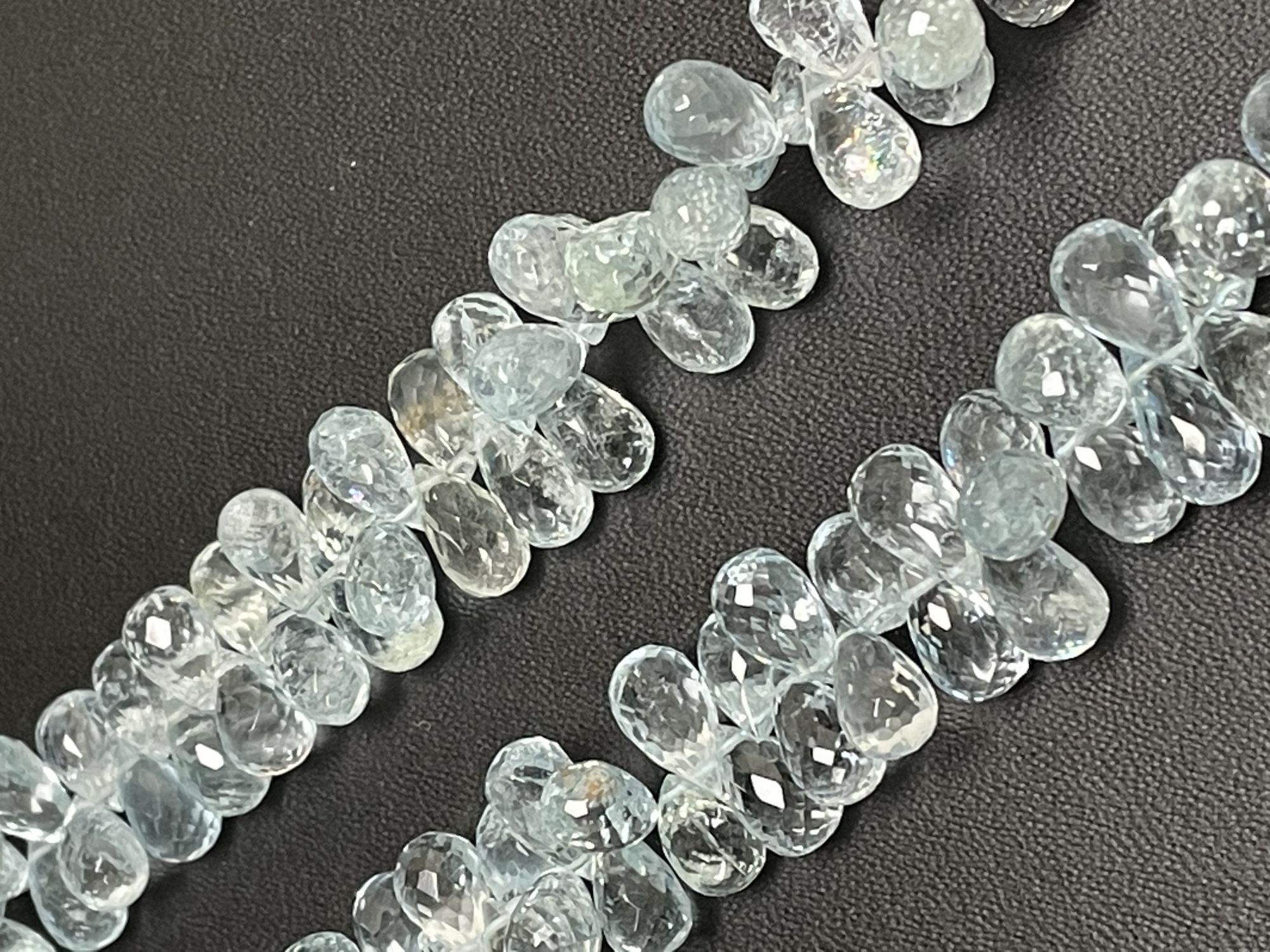Aquamarine Drop Faceted