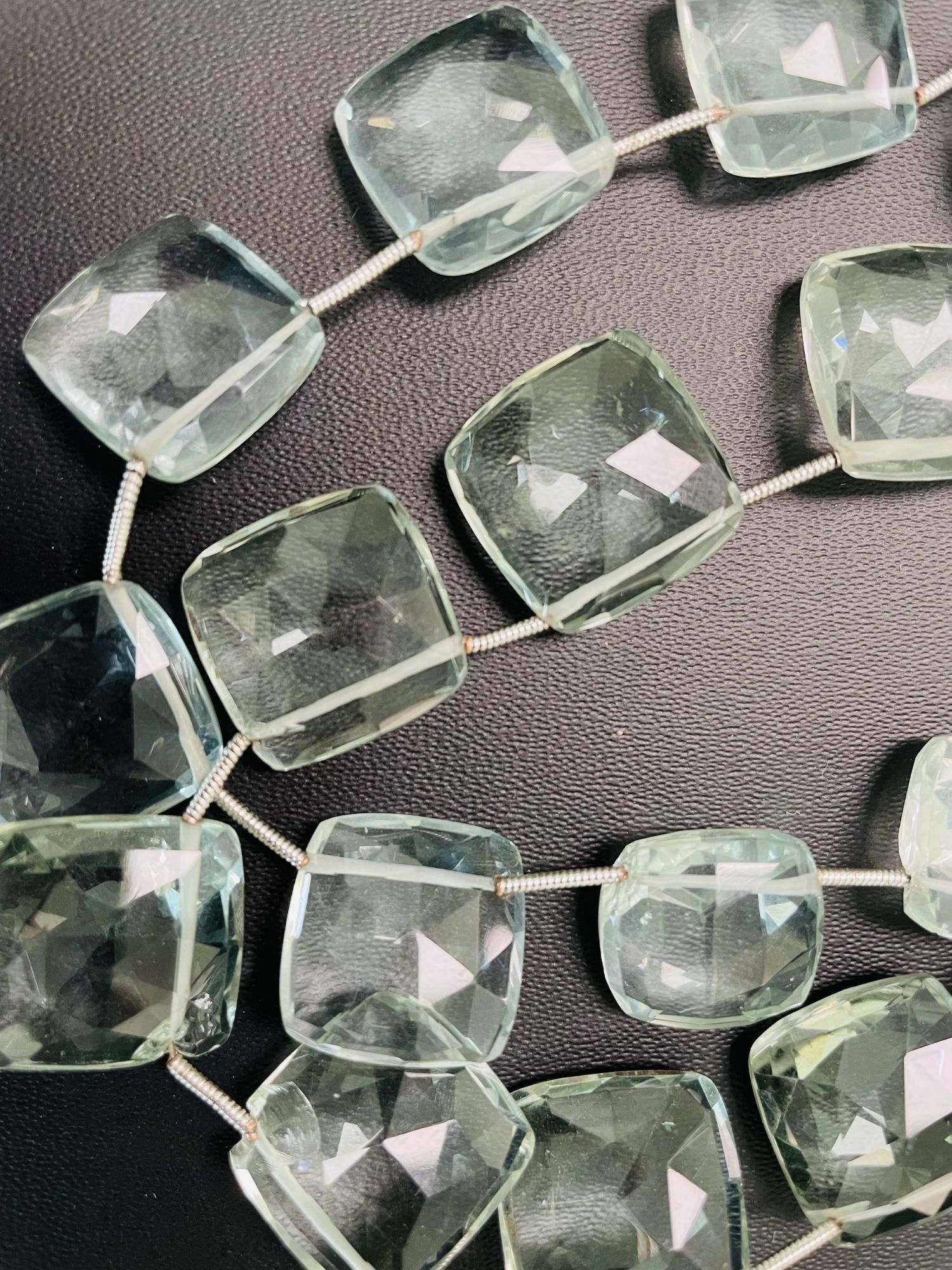 Green Amethyst Square Faceted