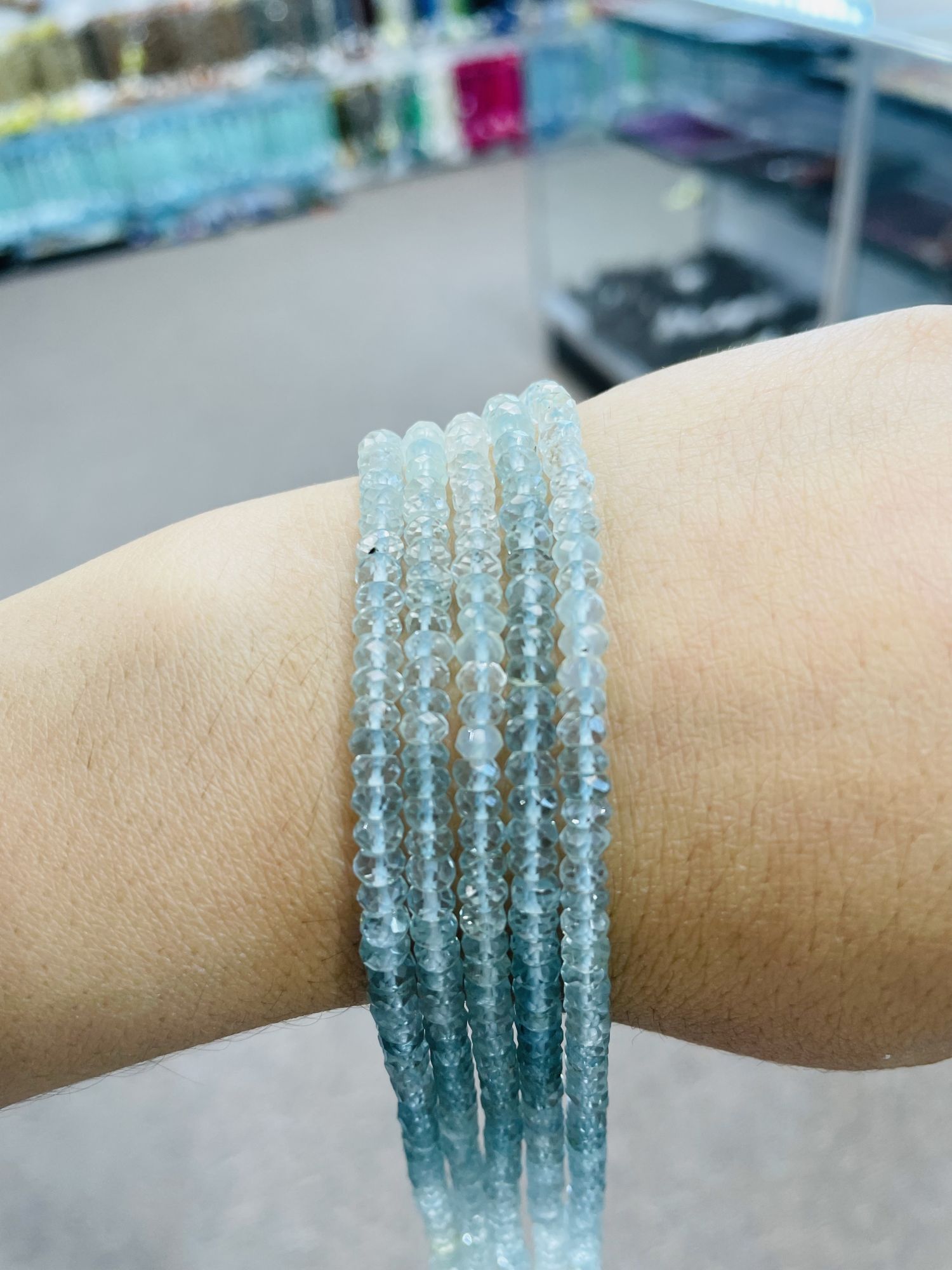 Aquamarine Rondelle Faceted