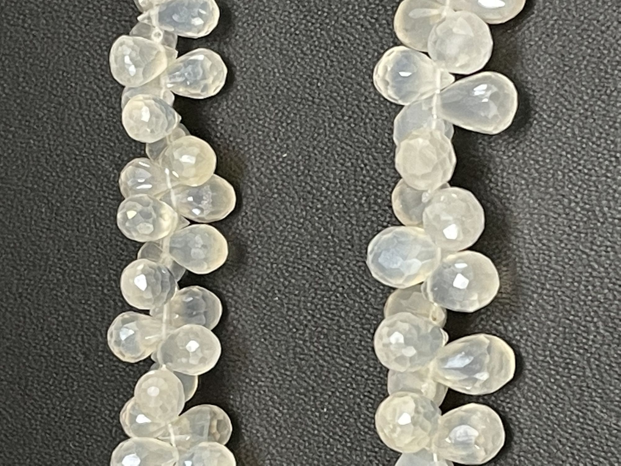 Coated Pearl Chalcedony Drops Faceted