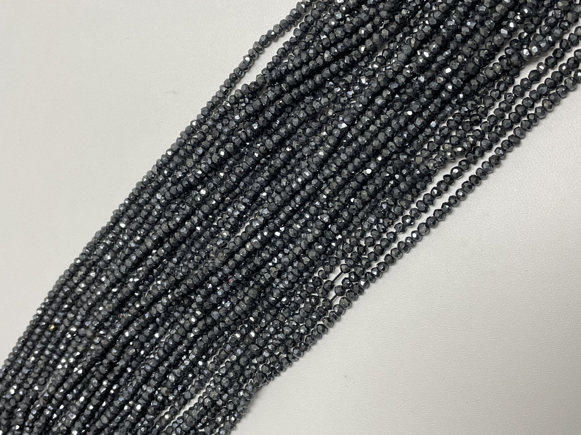 Coated Black Spinel Rondelle Faceted