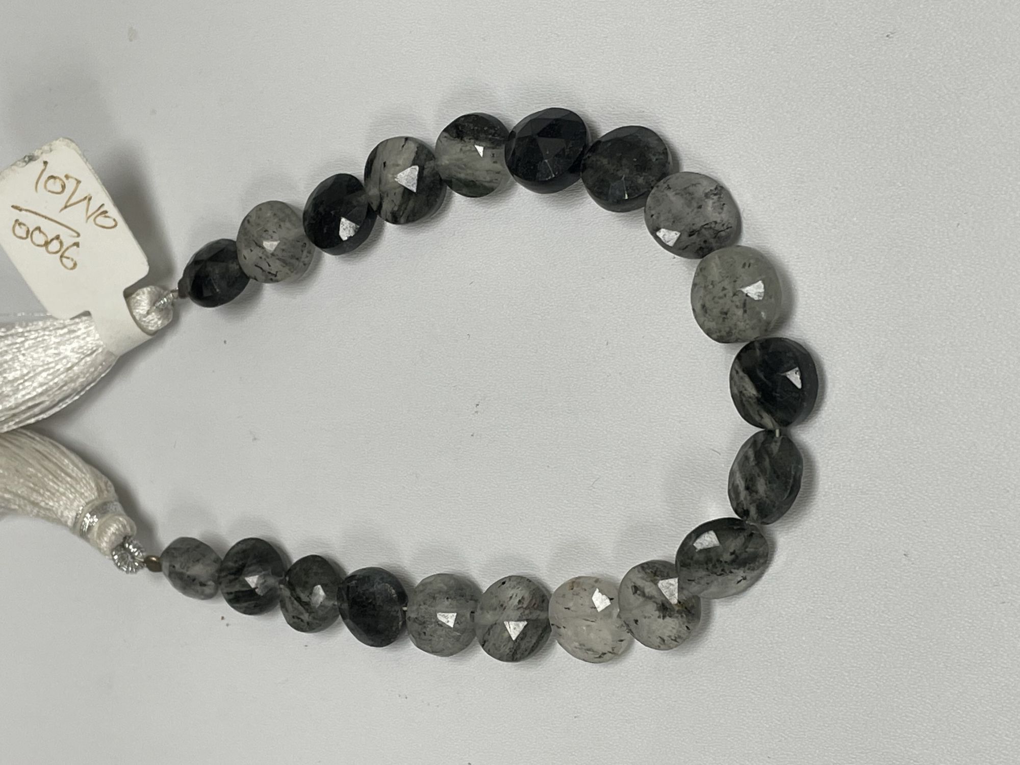 Black Rutilated Quartz Coin Faceted