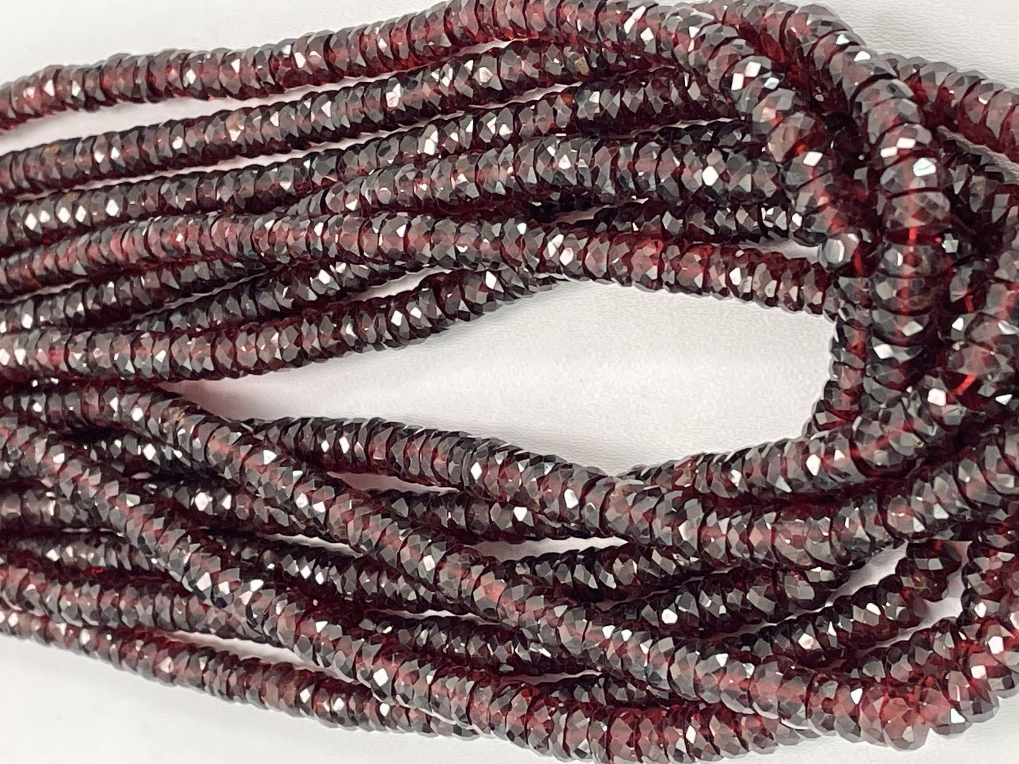 Red Garnet Rondelle Faceted