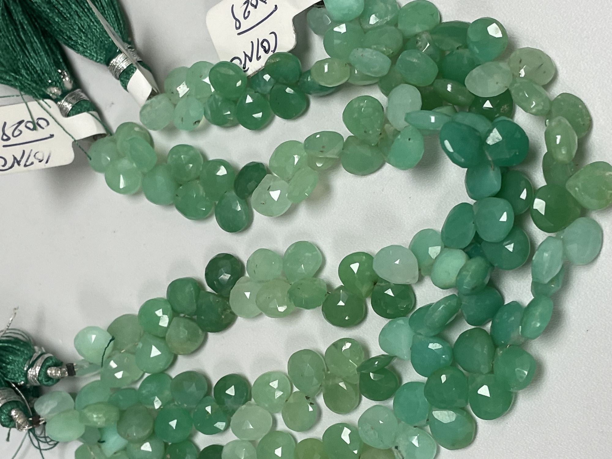 Chrysoprase Hearts Faceted