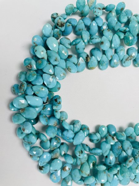 Shaded Natural Turquoise Pear Faceted