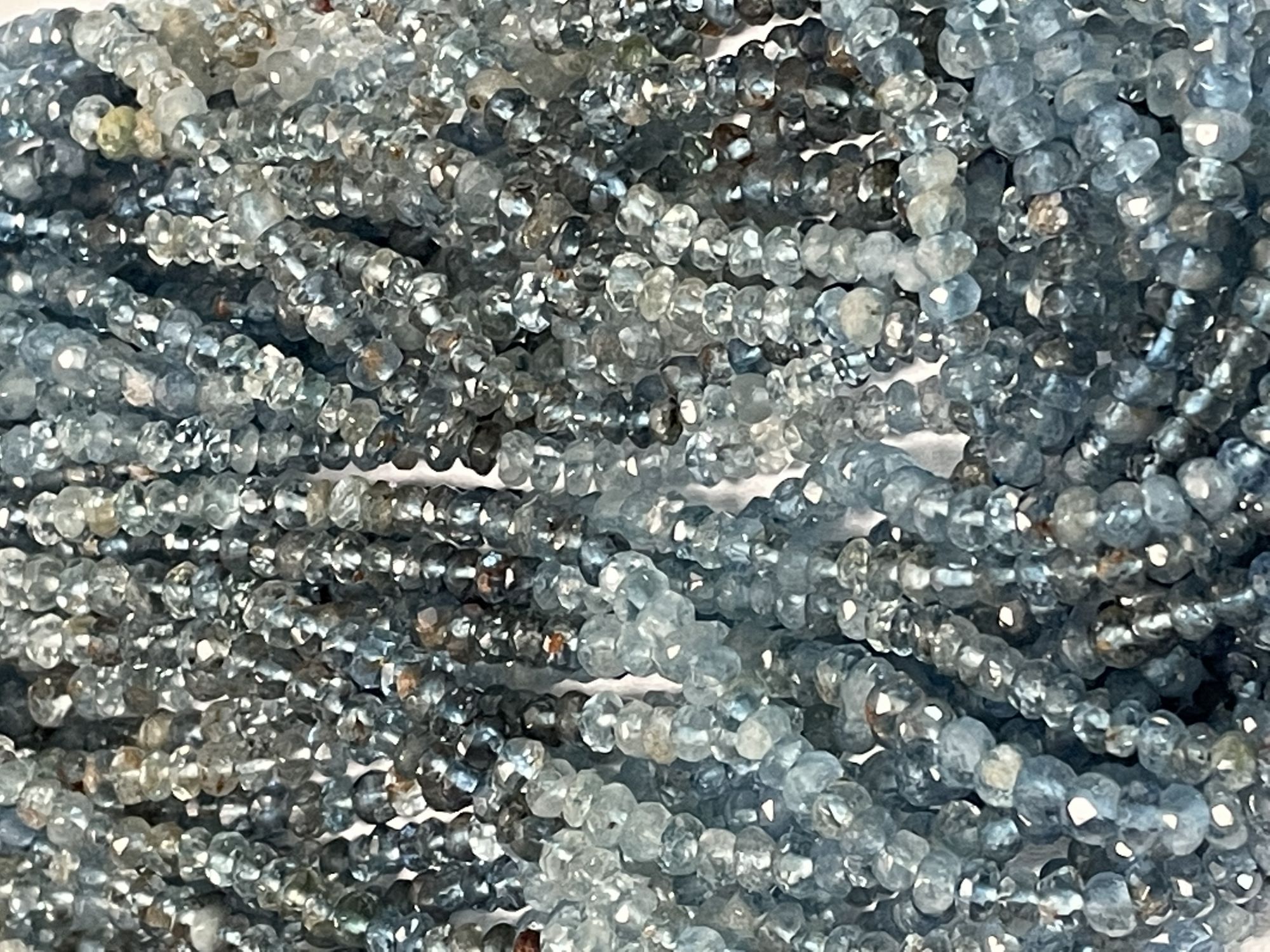 Multi Copper Aquamarine Rondelle Faceted