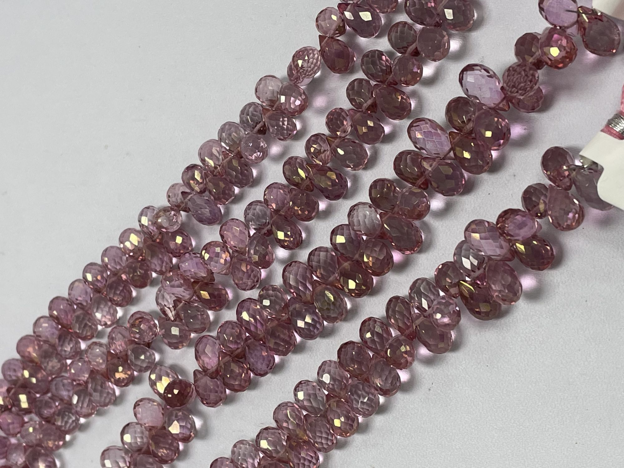 Pink Mystic Quartz Drop Faceted