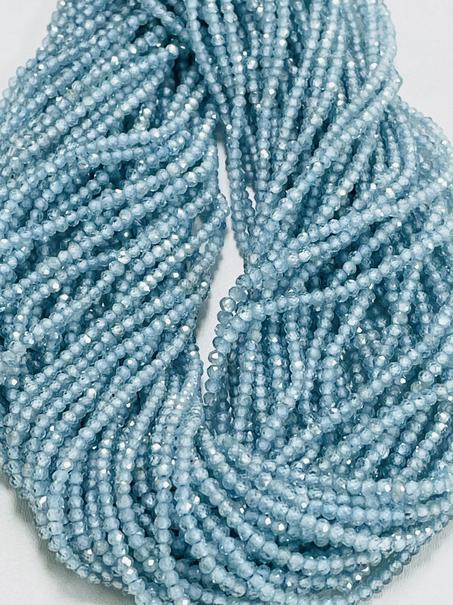 Natural Blue Zircon Rondelle Faceted