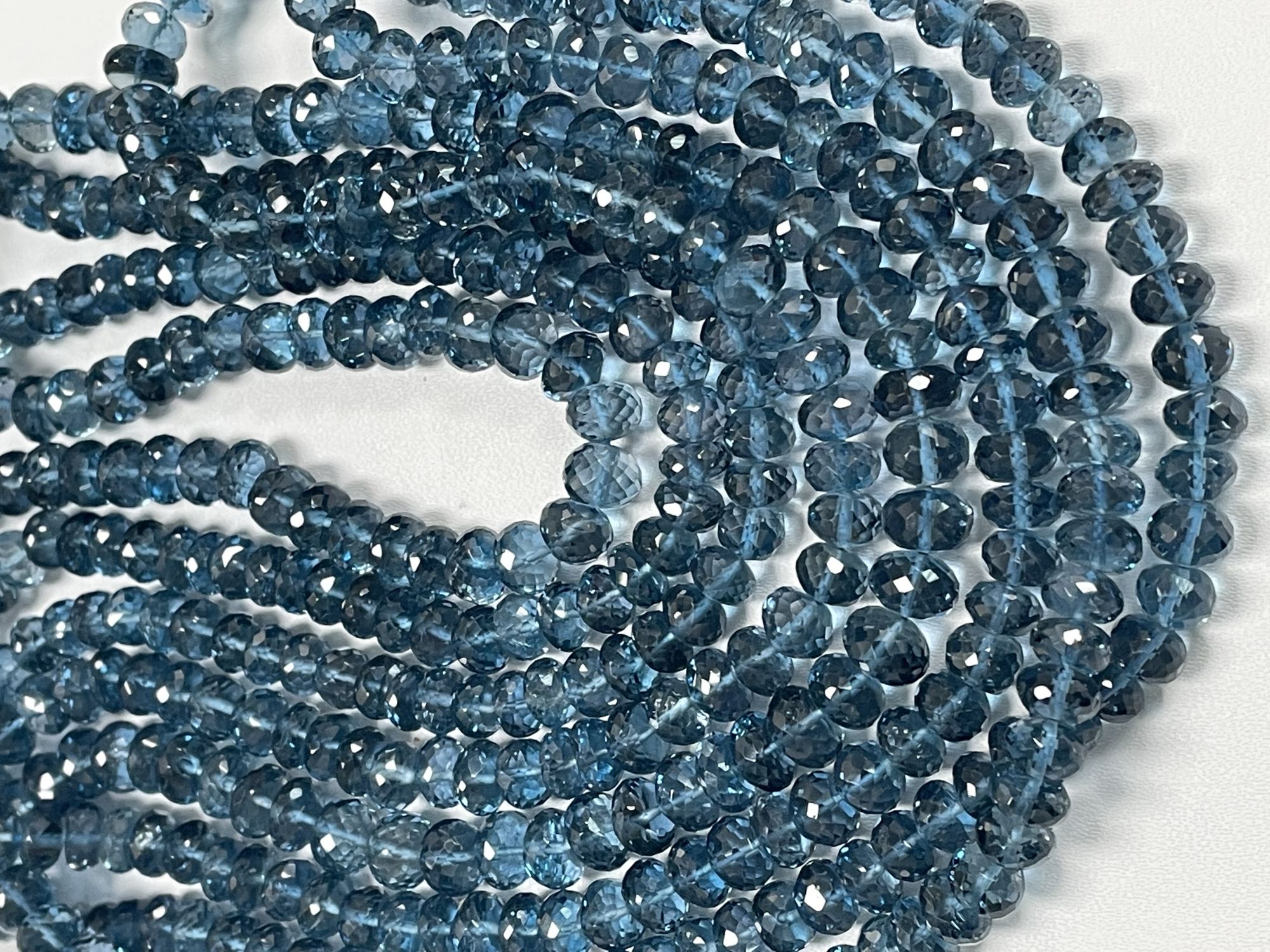 London Blue Topaz Rondelle Faceted