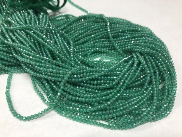 Green Onyx Rondelles Faceted