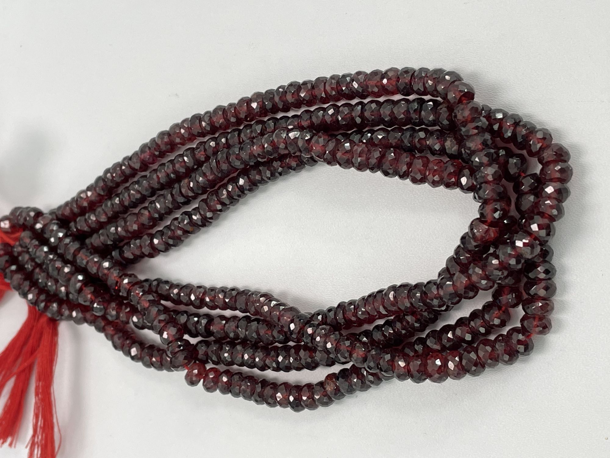 Red Garnet Rondelle Faceted