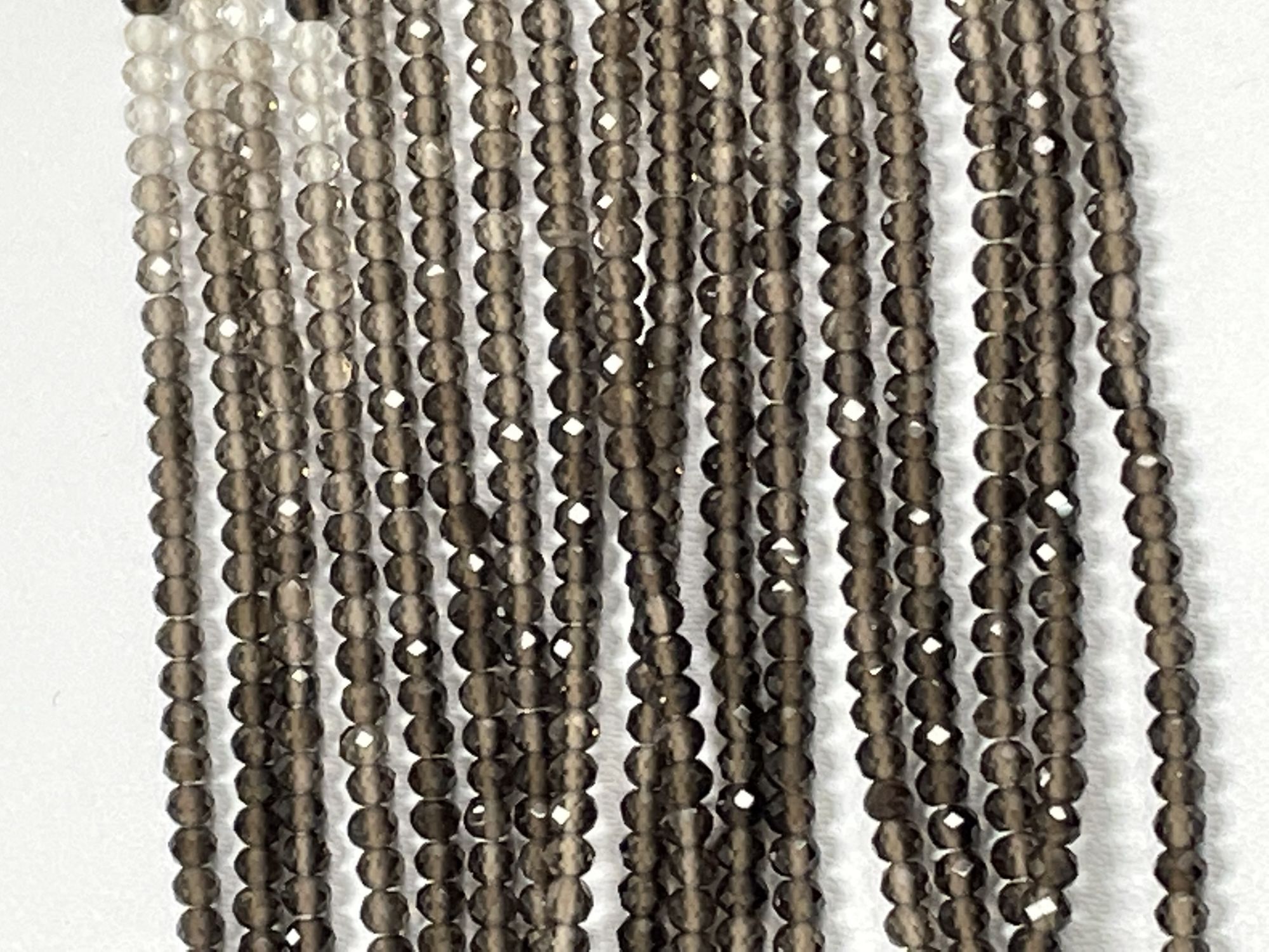 Shaded Smoky Quartz Rondelle Faceted