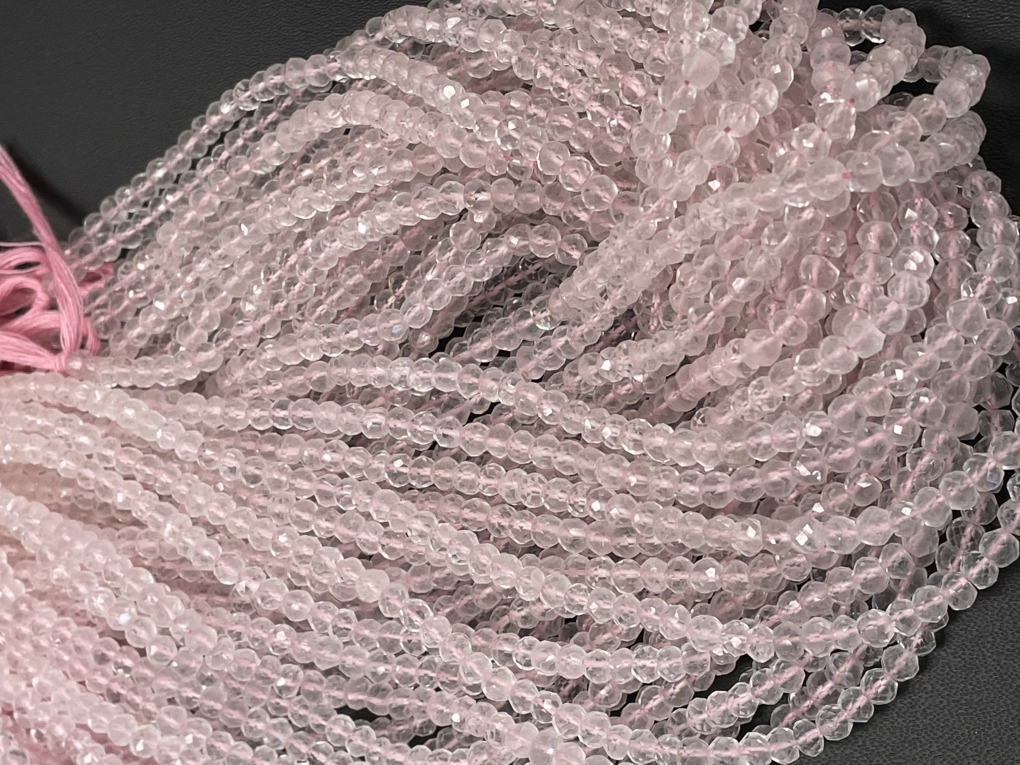 Rose Quartz Rondelle Faceted