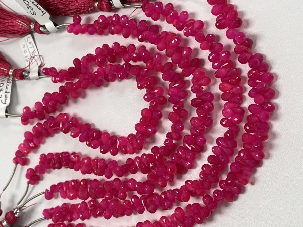 Pink Chalcedony Drop Faceted