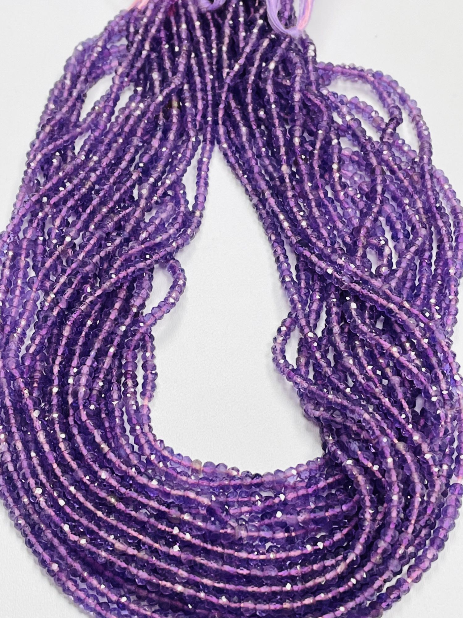Purple Amethyst Rondelle Faceted