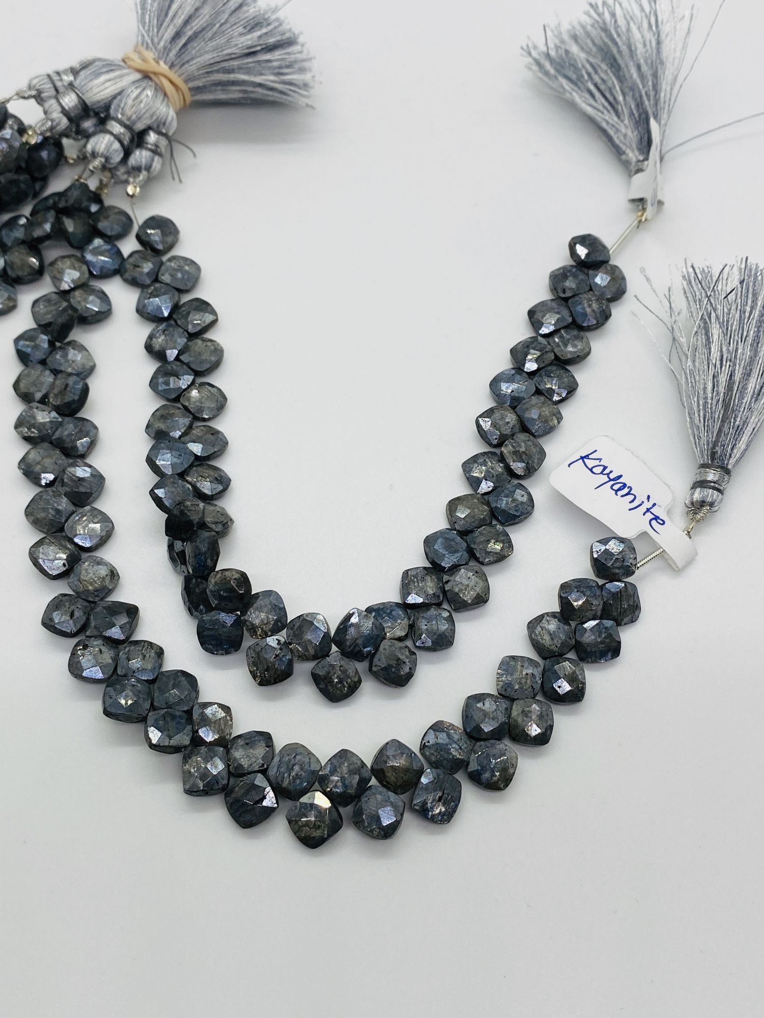 Coated Grey Kyanite Cushion Faceted