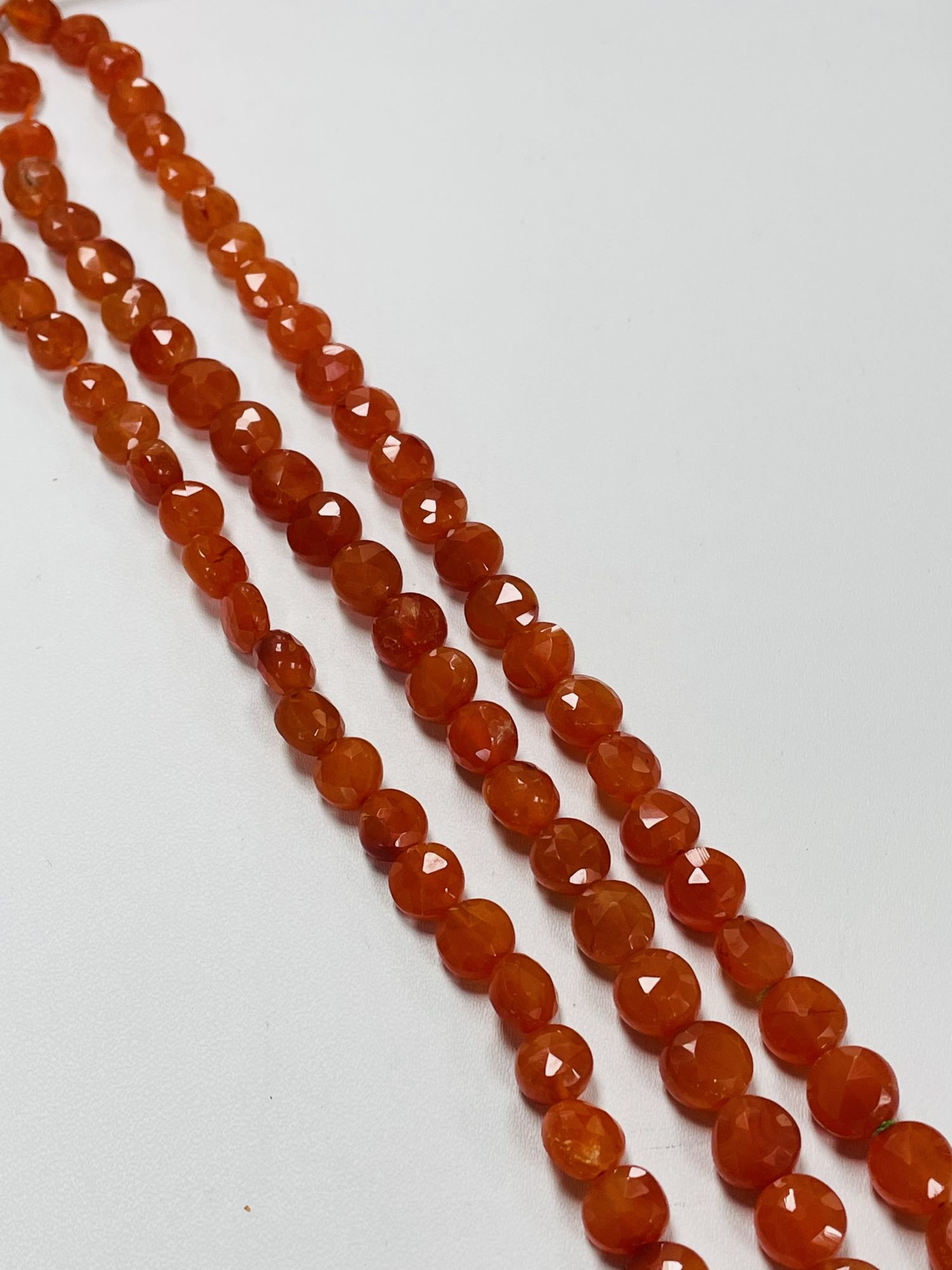 Carnelian Coin Faceted