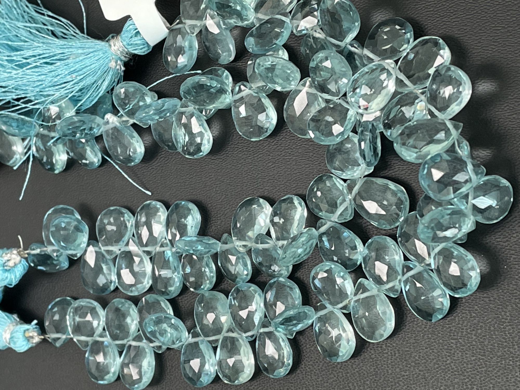Aquamarine Hydro Quartz Pear Faceted