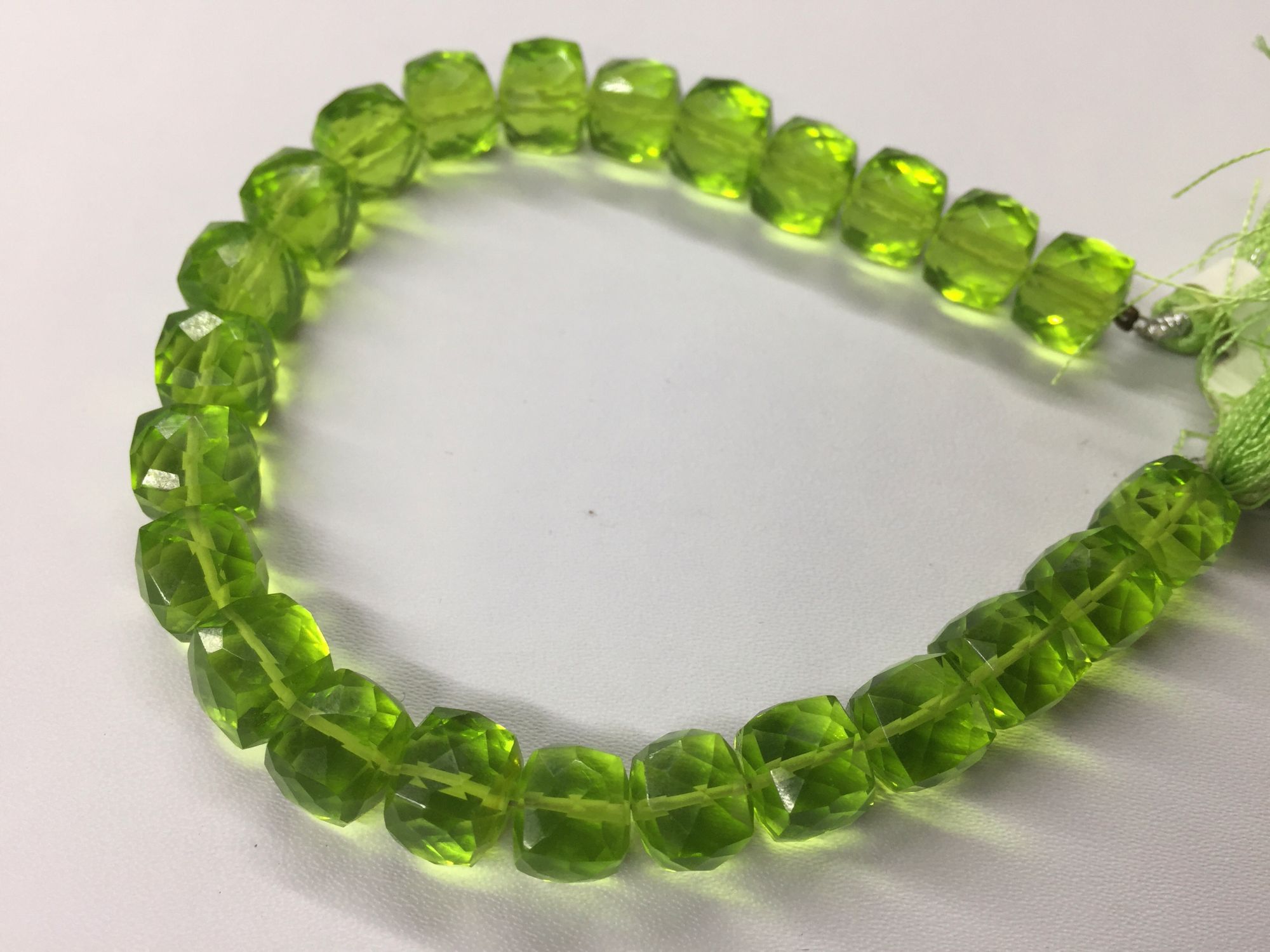 Green Hydro Quartz Cube Faceted