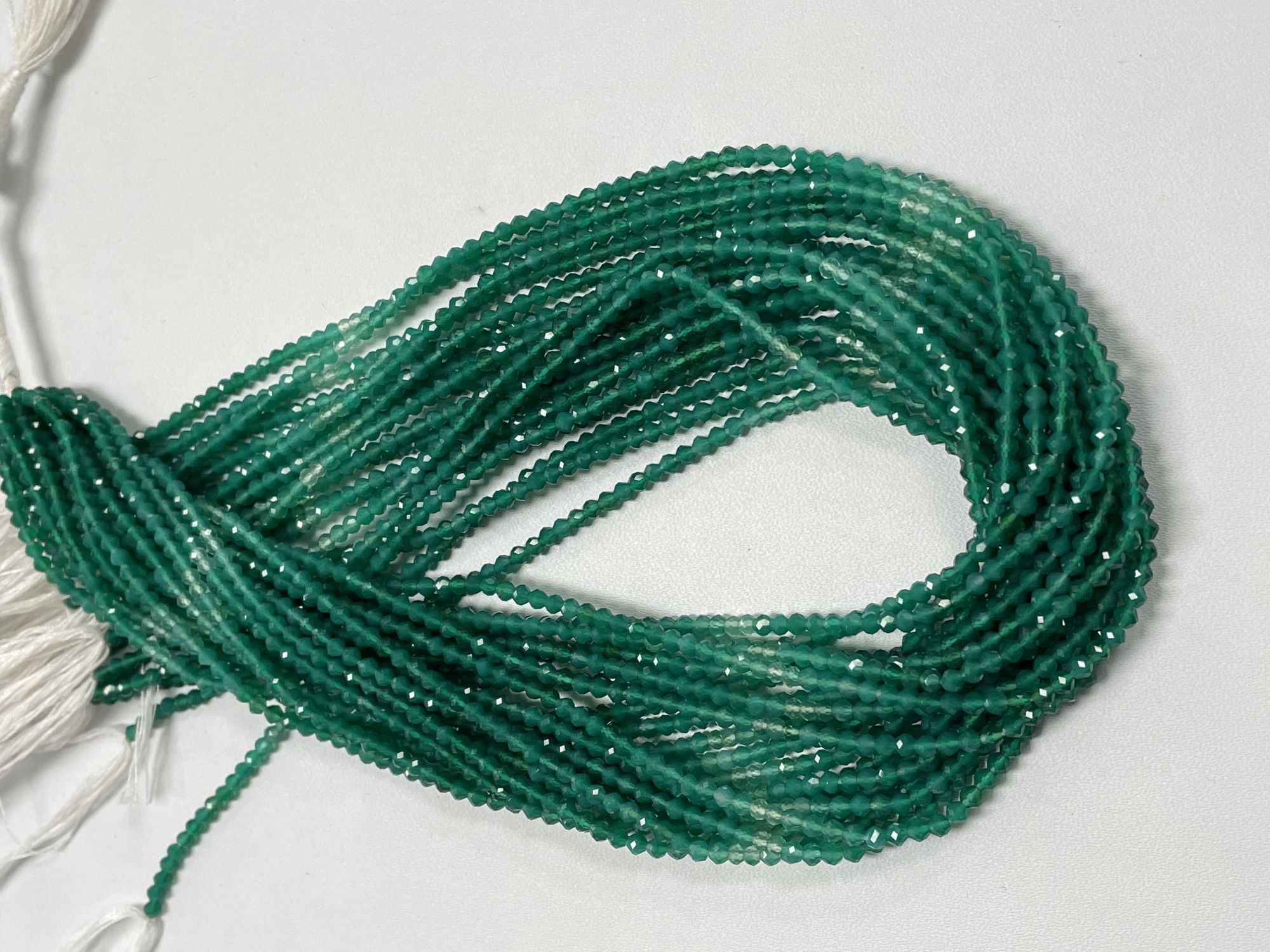 Shaded Green Onyx Rondelle Faceted