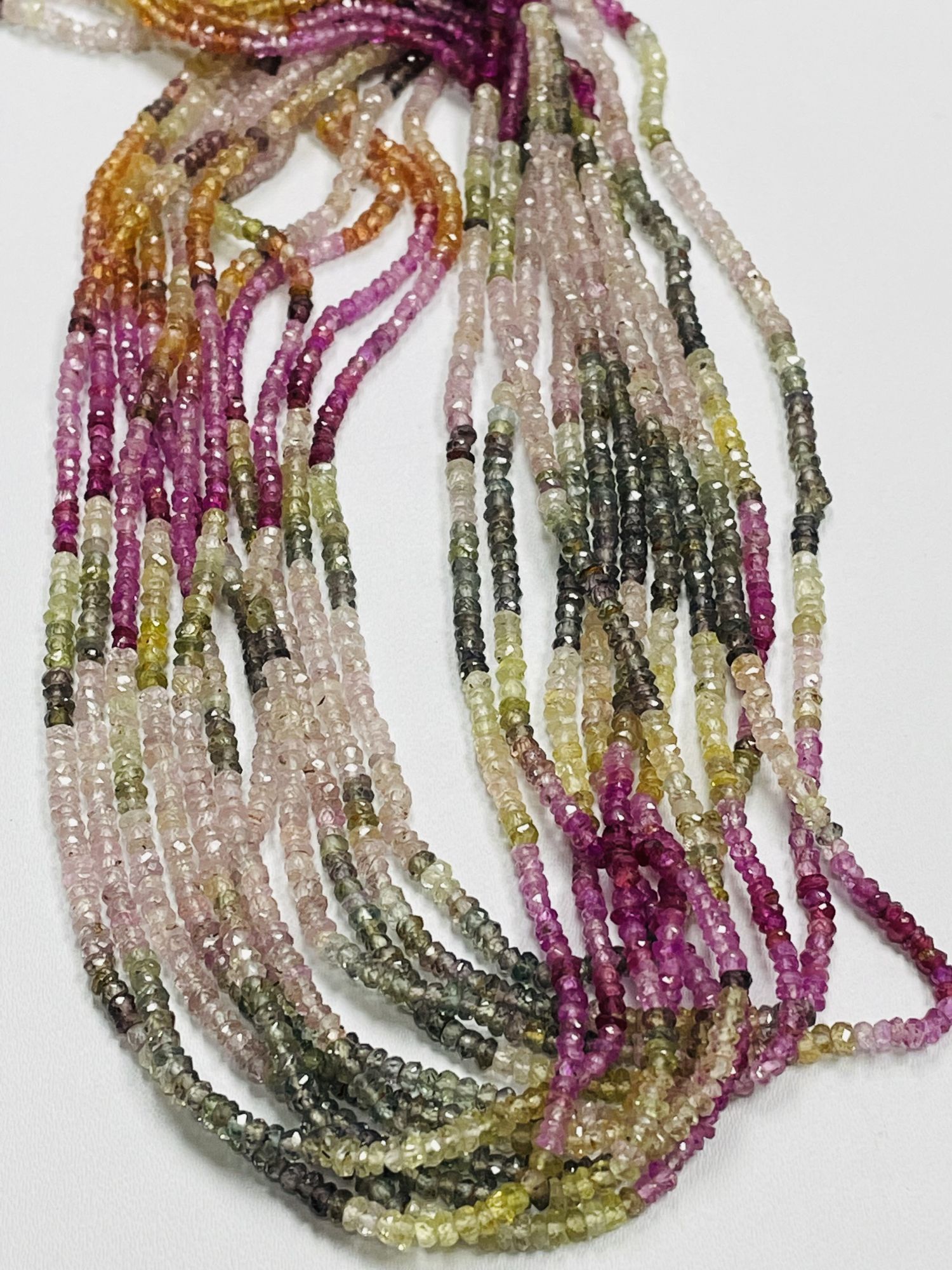 Multi Sapphire Rondelle Faceted