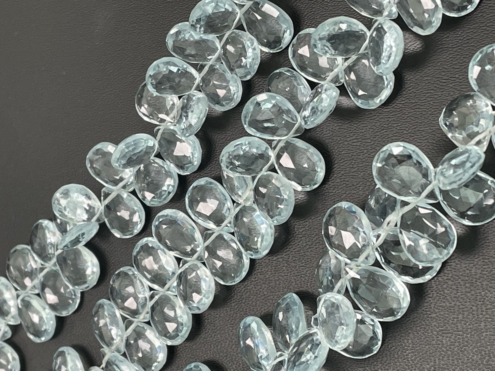 Aquamarine Hydro Quartz Pear Faceted