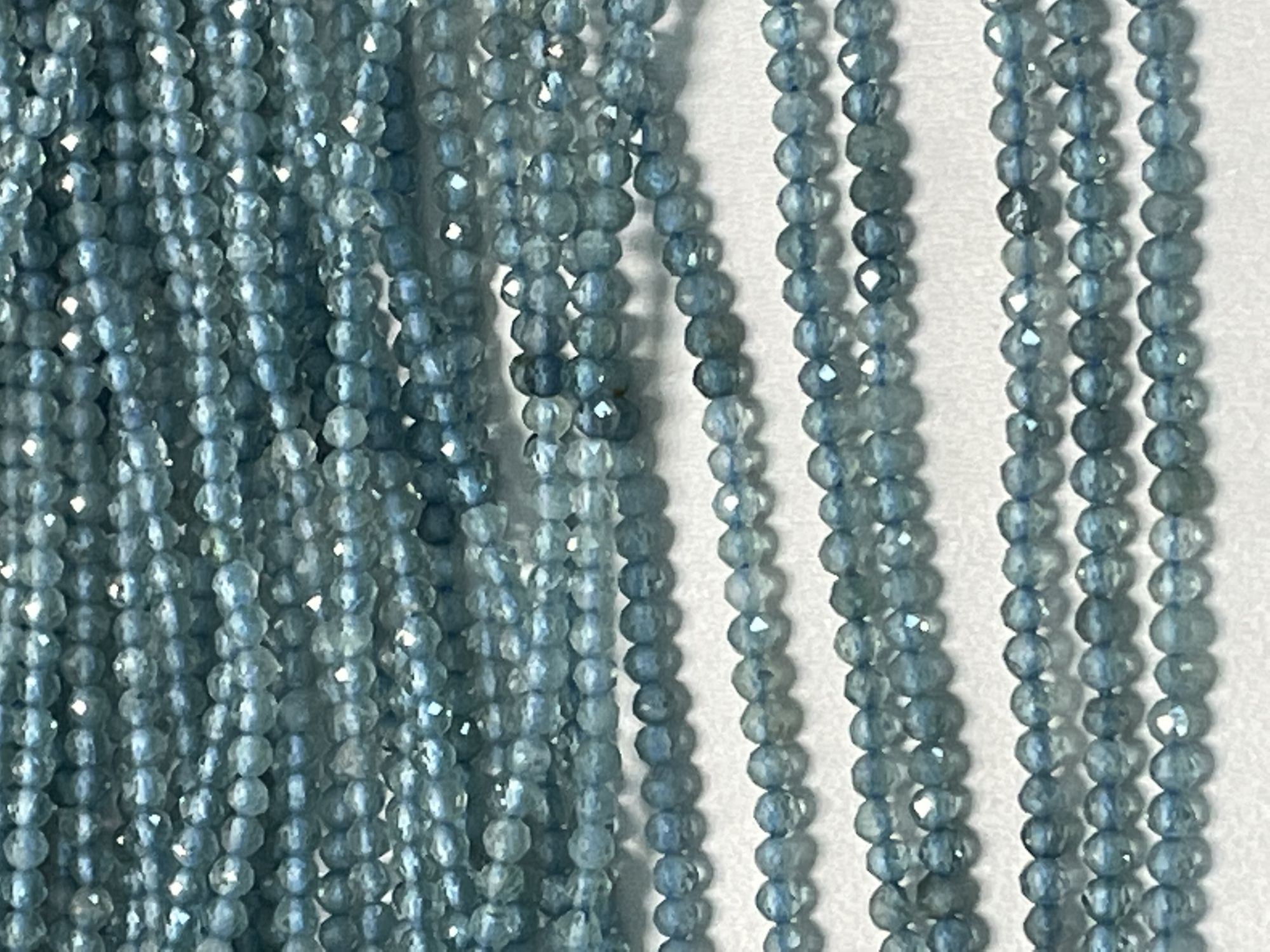 Shaded Light Blue Tourmaline Rondelle Faceted