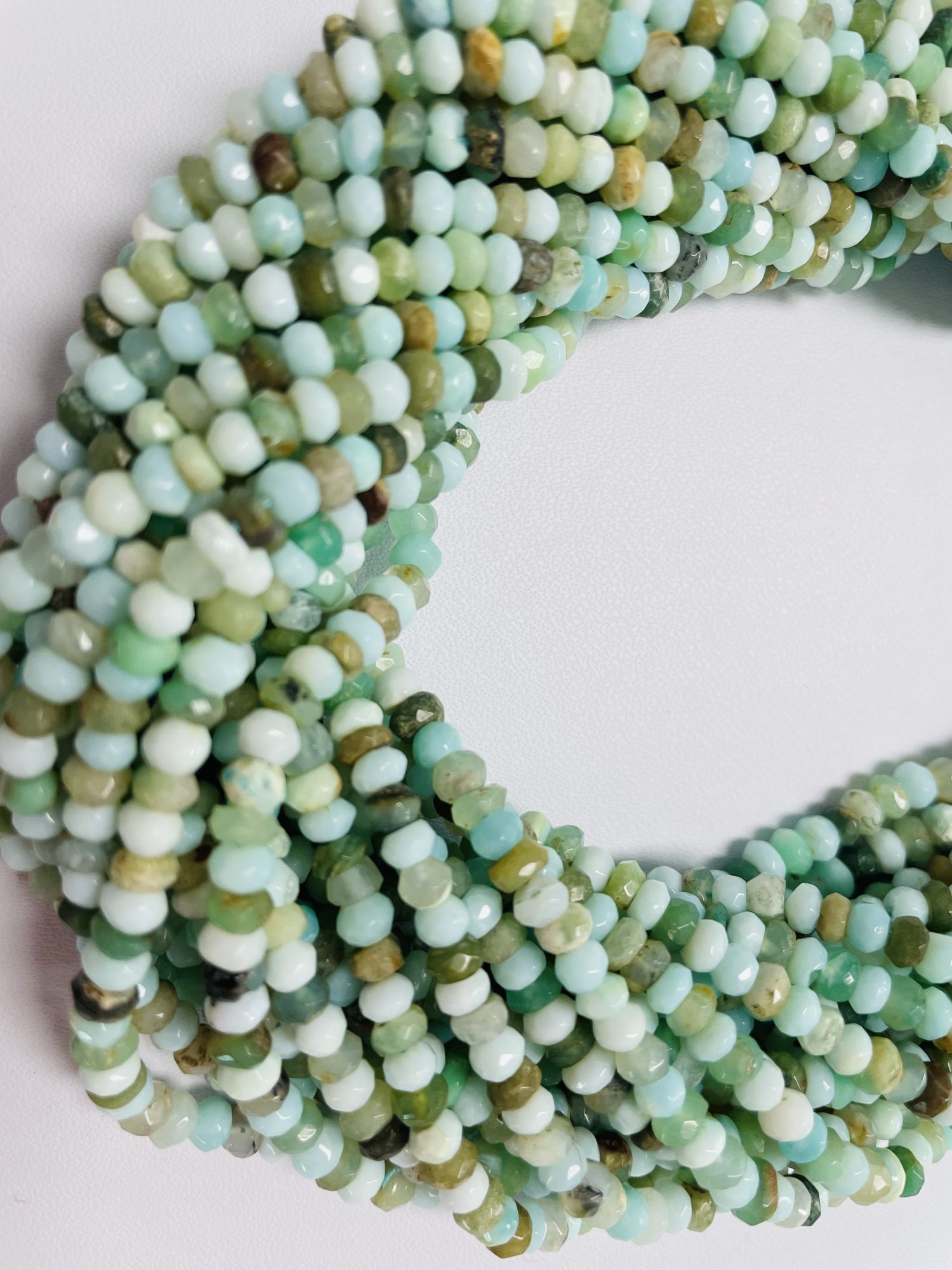 Opal Rondelle Faceted