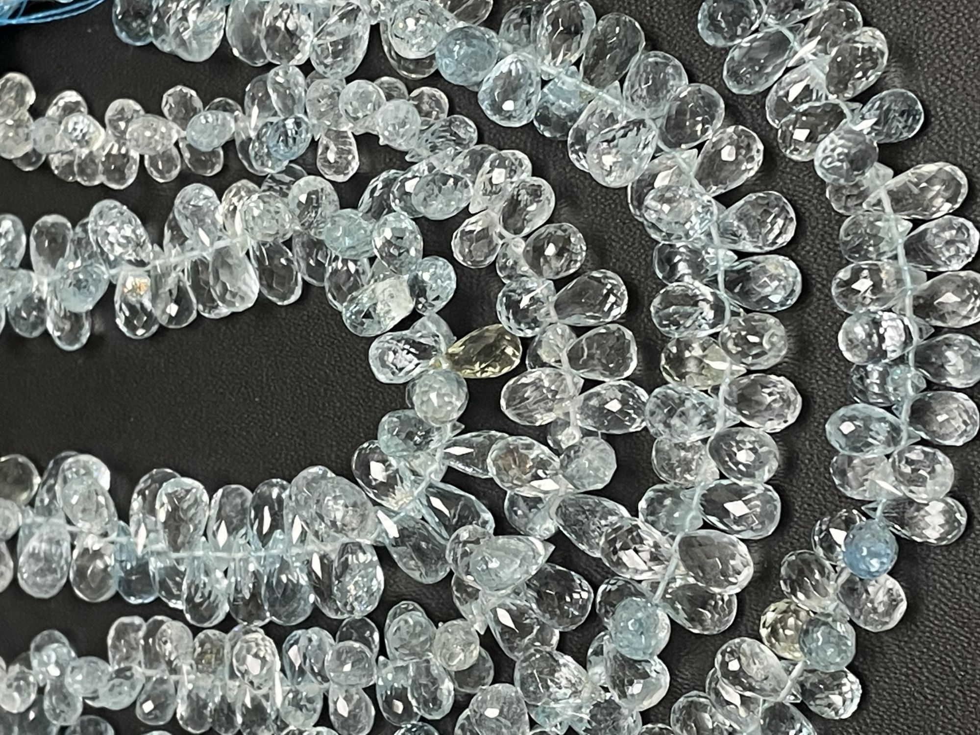 Aquamarine Drop Faceted