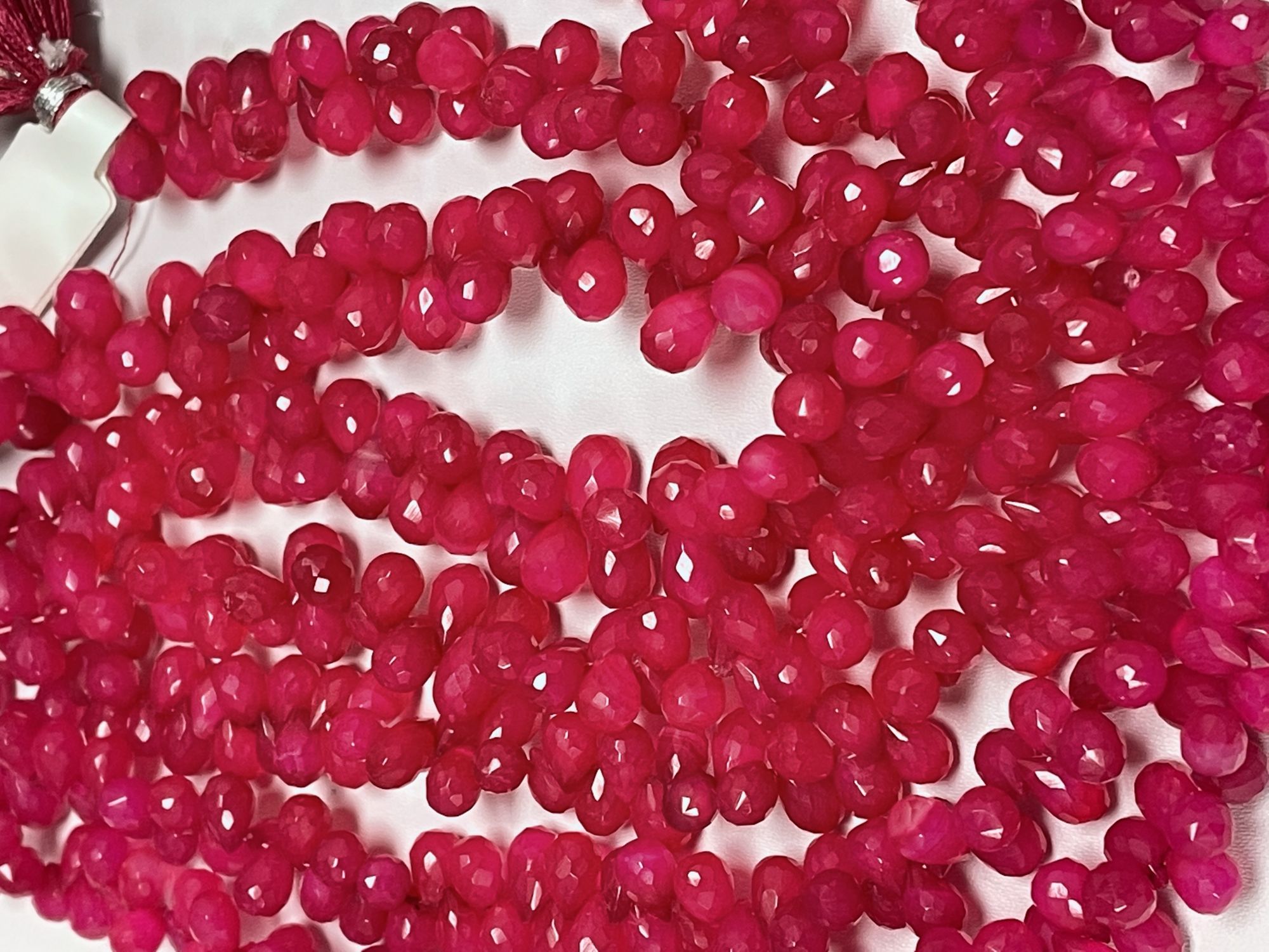 Pink Chalcedony Drop Faceted