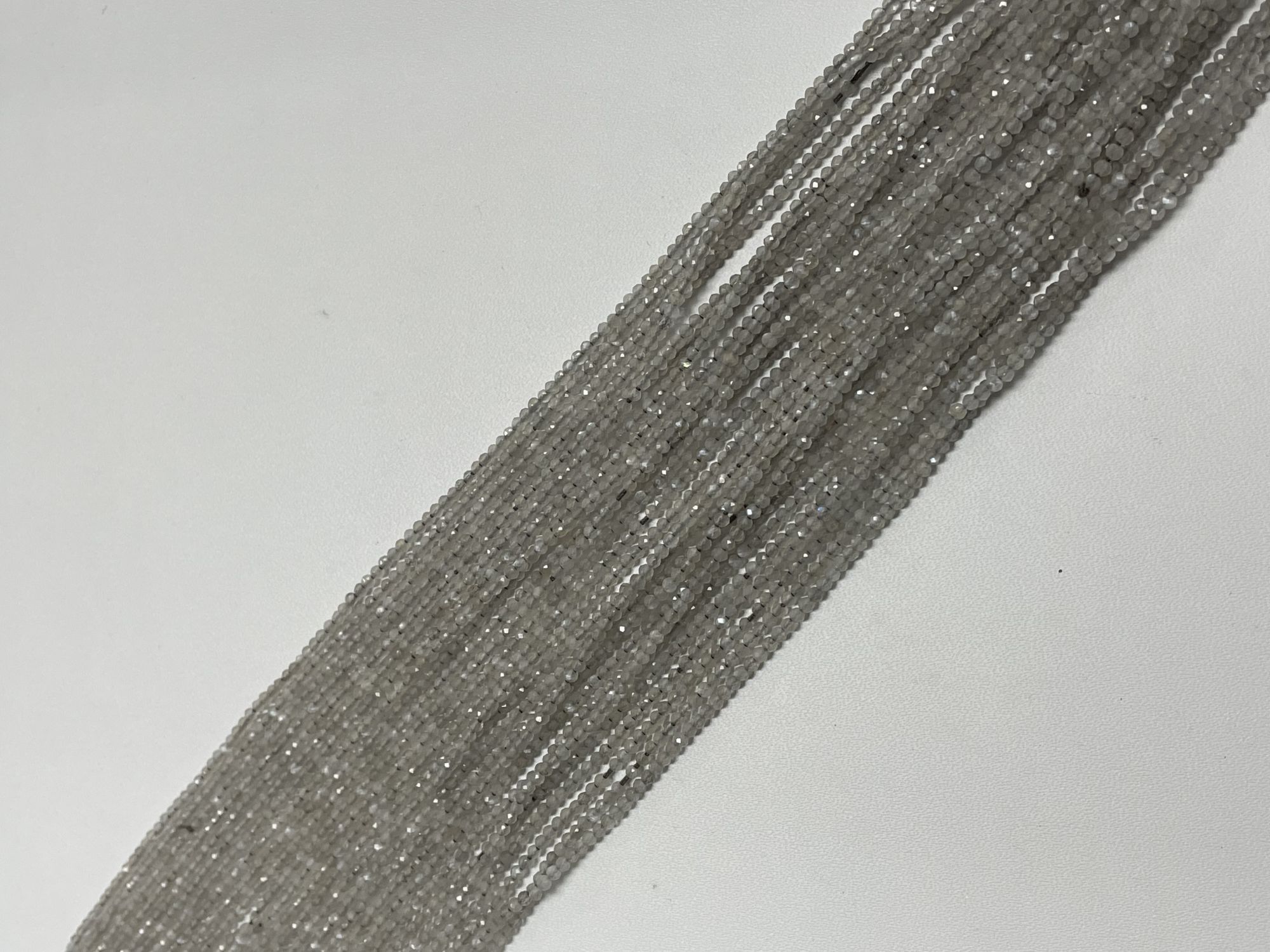 Grey Moonstone Rondelle Faceted