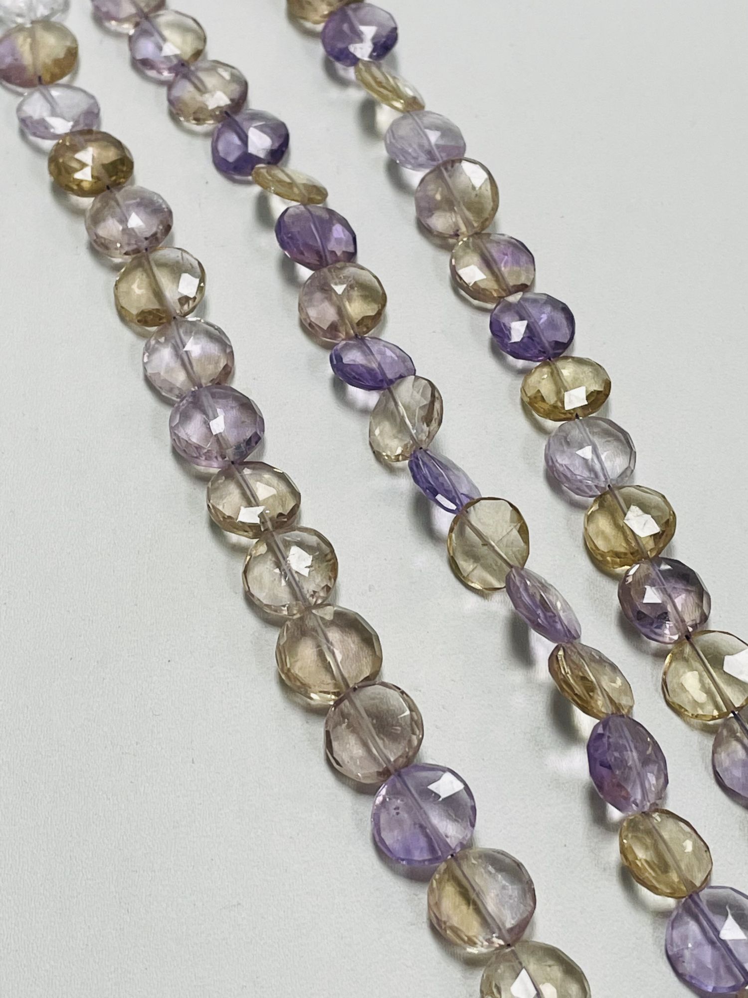 Ametrine Coin Faceted