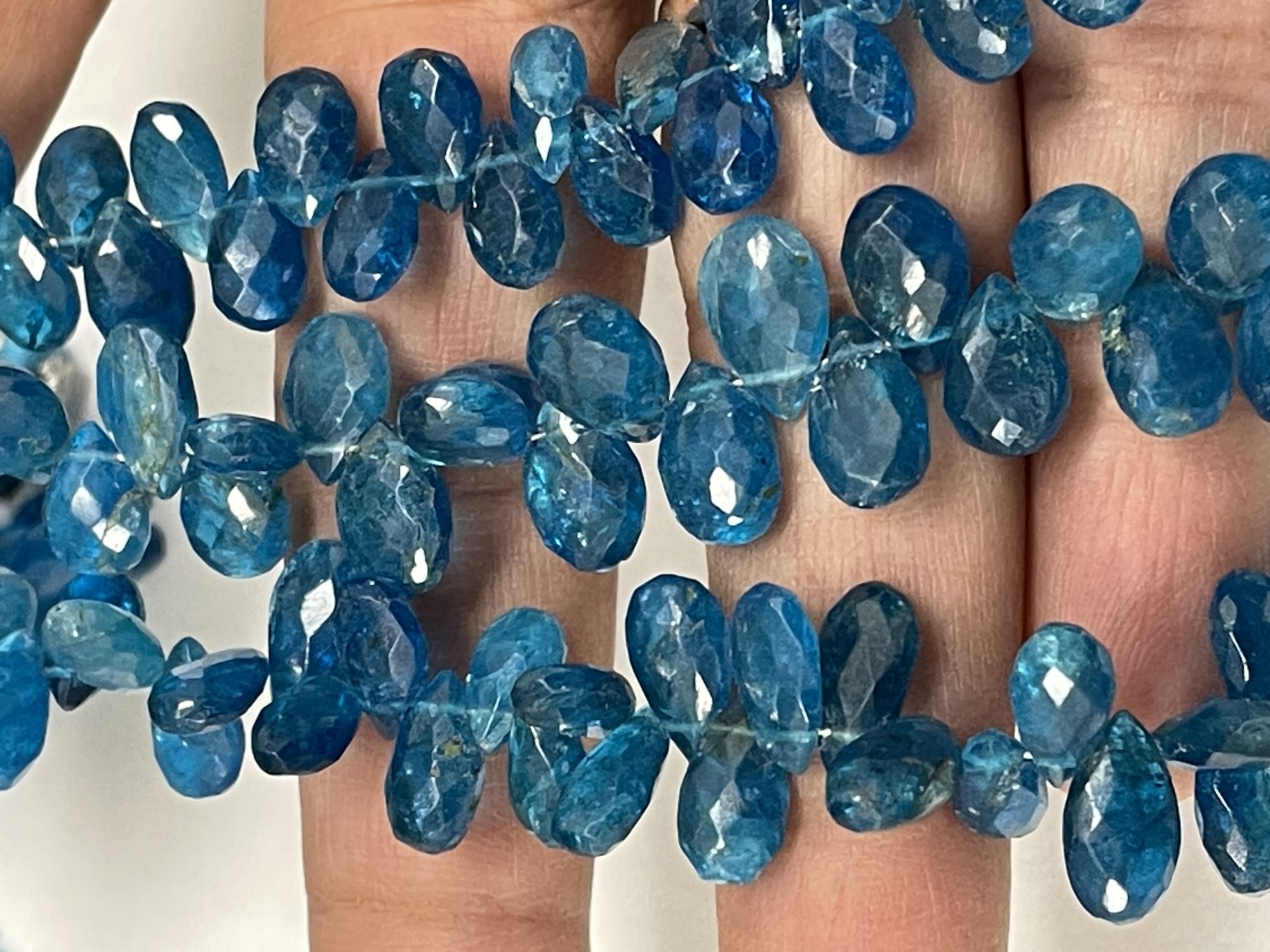 Blue Apatite Pear Faceted