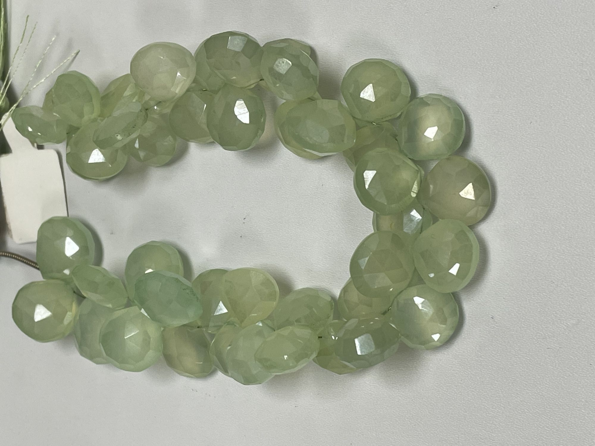 Light Green Chalcedony Heart Faceted