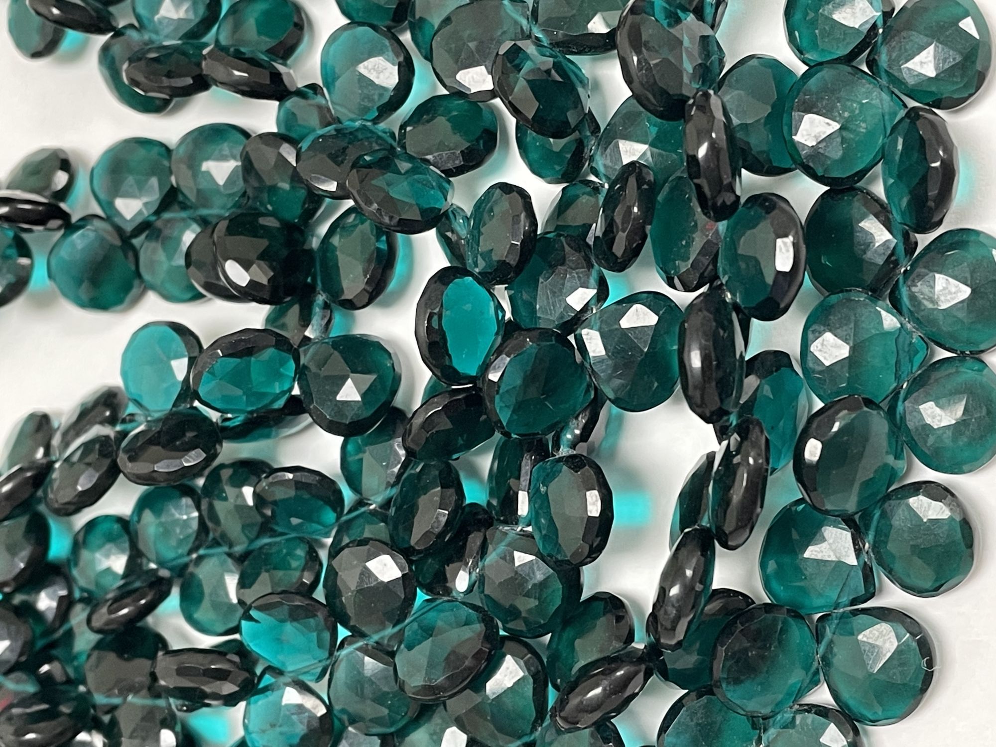 Teal Hydro Quartz Heart Faceted