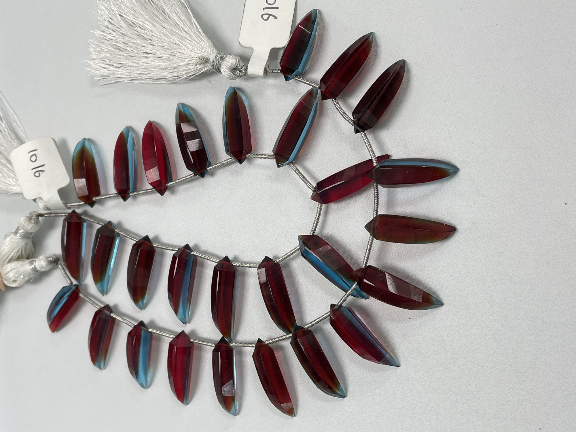 Red Blue Hydro Quartz Okra Faceted