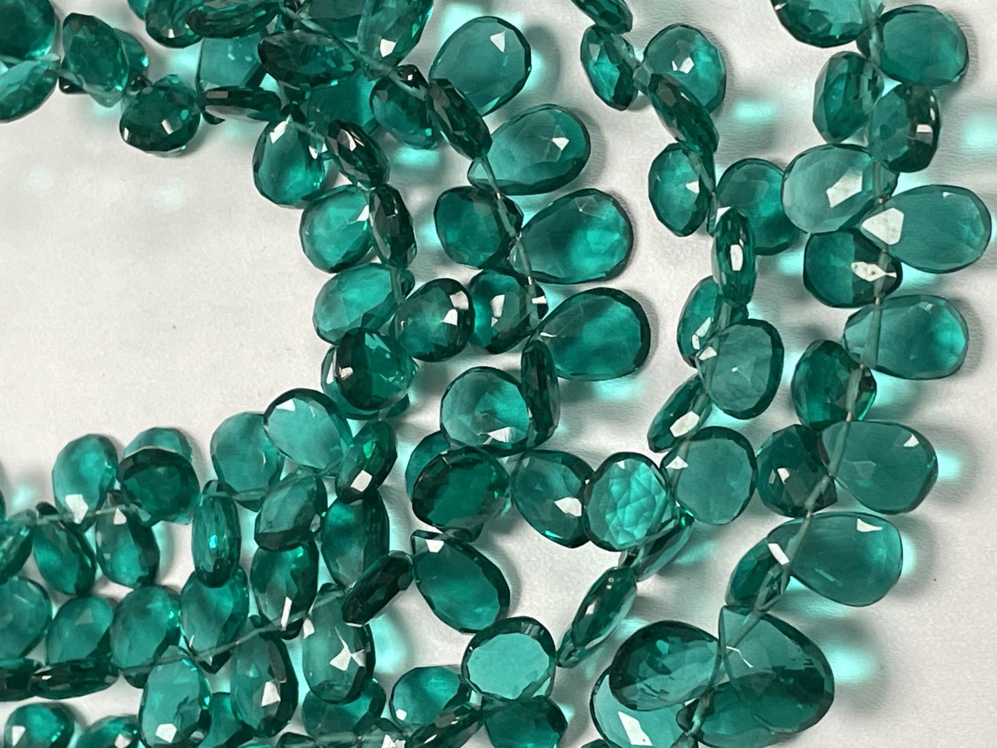 Teal Hydro Quartz Pear Faceted