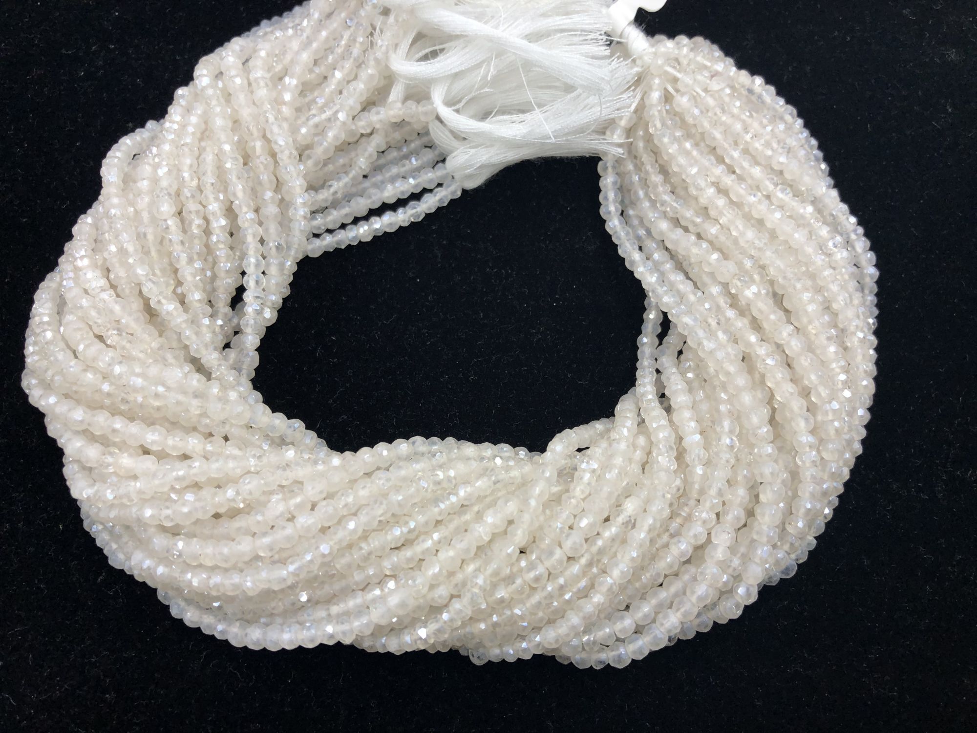 White Mystic Quartz Rondelle Faceted