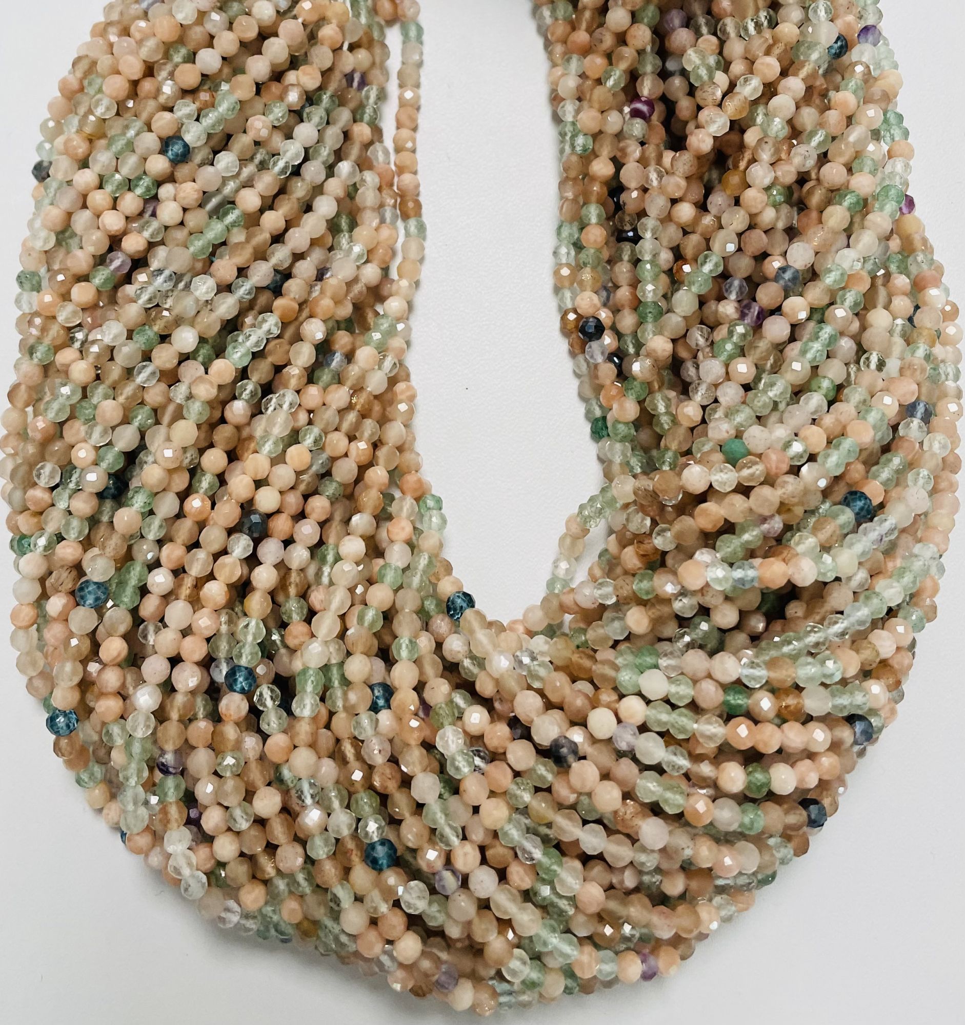 Multi Moonstone Rondelle Faceted