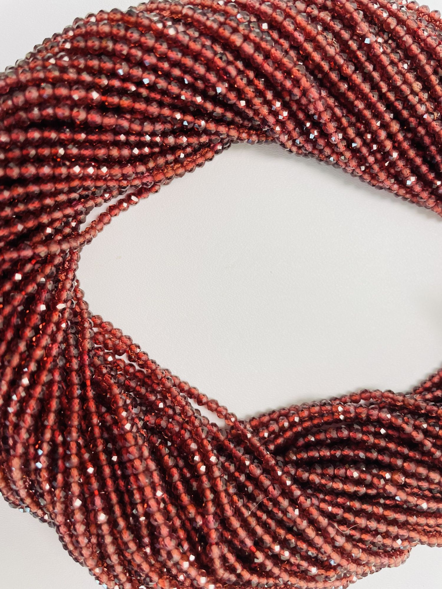 Red Garnet Rondelle Faceted